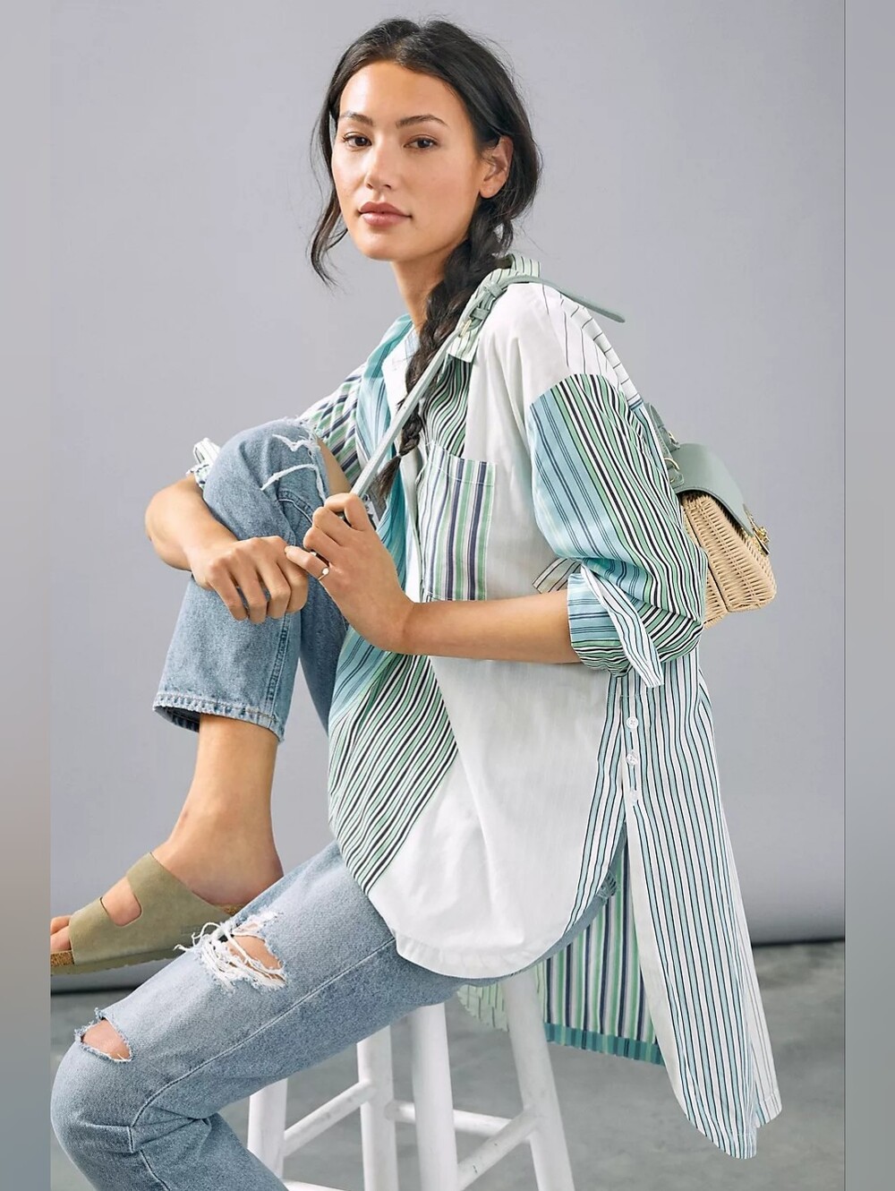 ANTHROPOLOGIE MAEVE Alix Henly Stripe Blouse S.